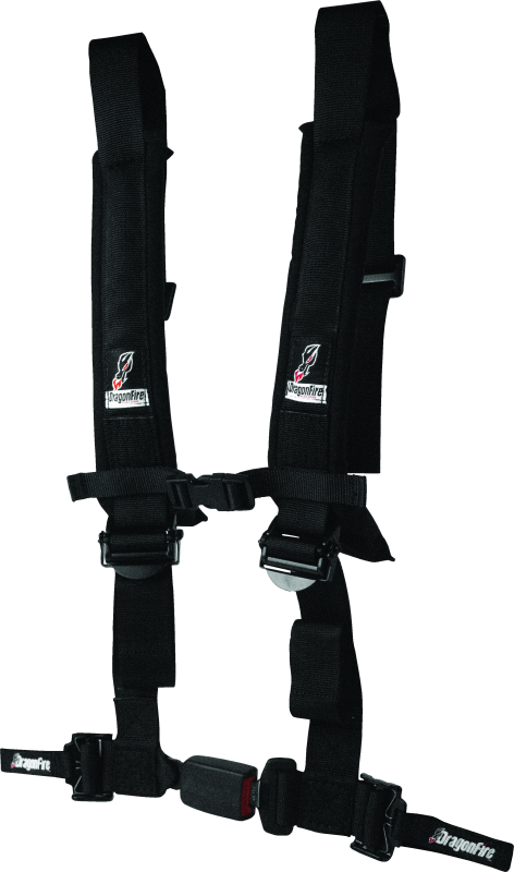 DragonFire Racing Harness H-Style- 4-Point- EZ-Adjust- 2in Buckle- Black DragonFire Racing Seat Belts & Harnesses