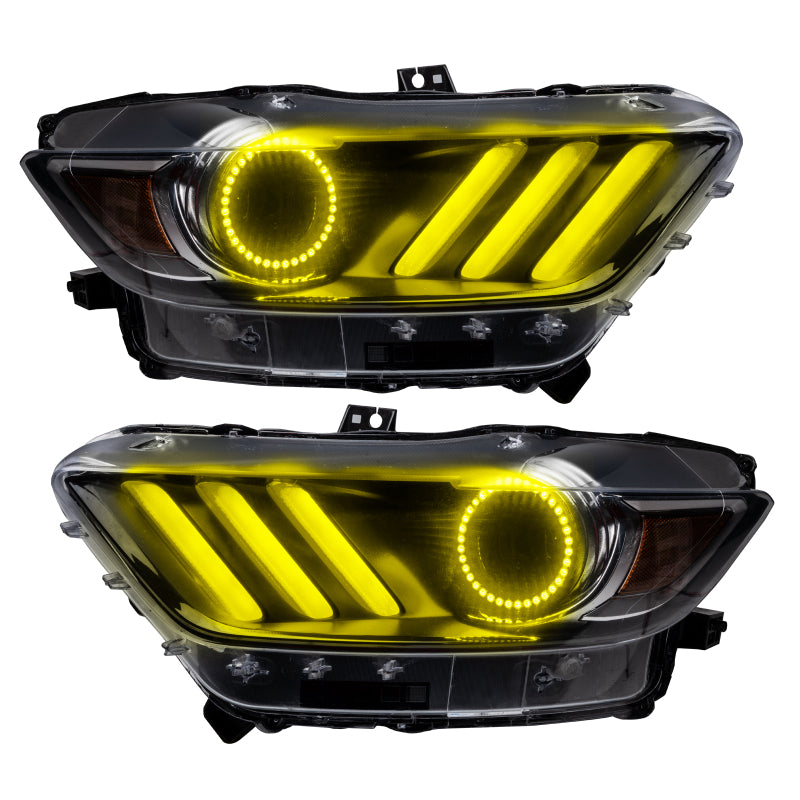 Oracle 15-17 Ford Mustang V6/GT/Shelby DRL w/ Halo Kit - ColorSHIFT w/ BC1 Controller ORACLE Lighting Headlights