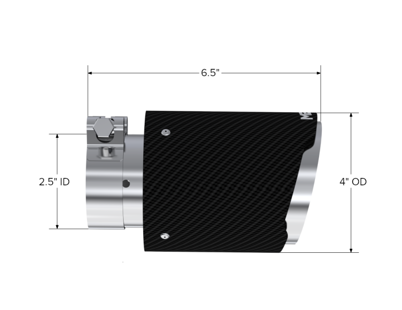 MBRP Universal Carbon Fiber Tip 4in OD/2.5in Inlet/6.5in L MBRP Tips