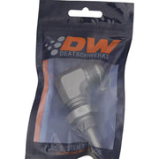 DeatschWerks 8AN Male Flare To 5/16in. Male Barb Bulkhead Adapter 90-Degree (Incl. Nut) DeatschWerks Fittings