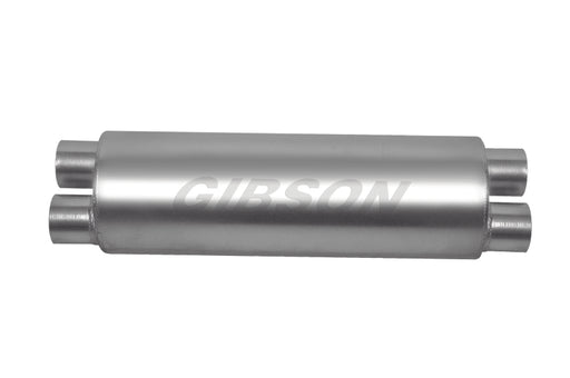 Gibson SFT Superflow Dual/Dual Round Muffler - 8x24in/3in Inlet/2.5in Outlet - Stainless Gibson Muffler