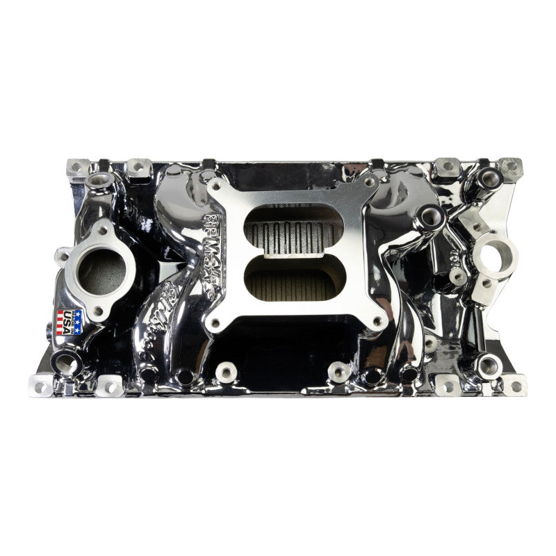 Edelbrock RPM Air-Gap Manifold for Small-Block Chevy Vortec - Chrome Plasma Edelbrock Intake Manifolds