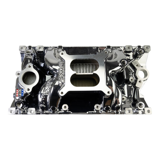 Edelbrock RPM Air-Gap Manifold for Small-Block Chevy Vortec - Chrome Plasma Edelbrock Intake Manifolds