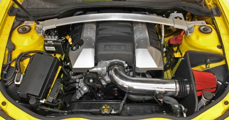 Spectre 10-12 Chevy Camaro V8-6.2L F/I Air Intake Kit - Clear Anodized w/Red Filter Spectre Cold Air Intakes