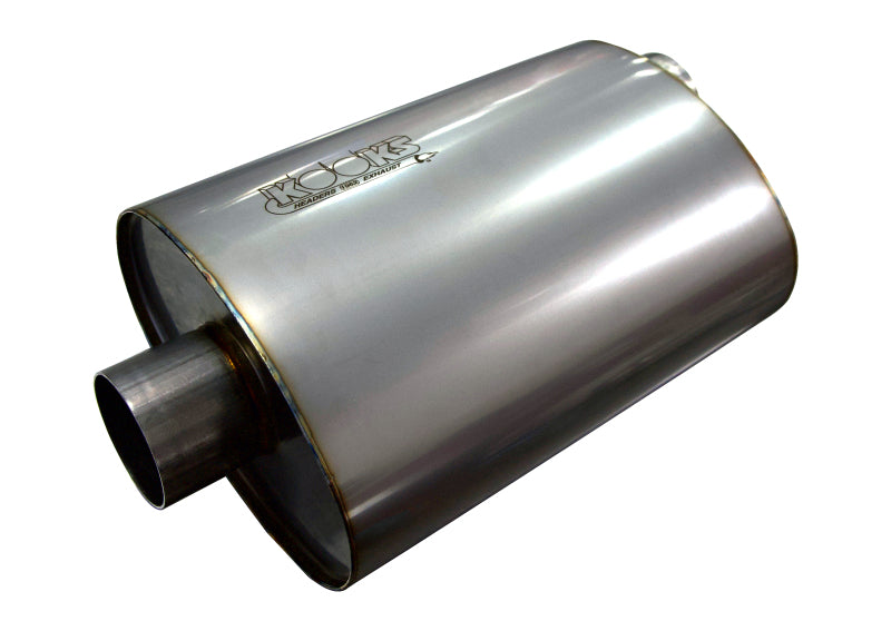 Kooks 2.5in. Oval Center/Offset Muffler 12in. Long Body Stainless Steel