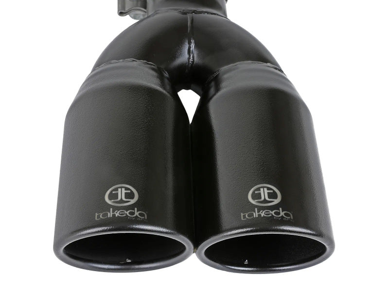 aFe Takeda 304 Stainless Steel Clamp-on Exhaust Tip Black 2-1/2ininlet x 3-1/2in Outlet X 12in L aFe Tips