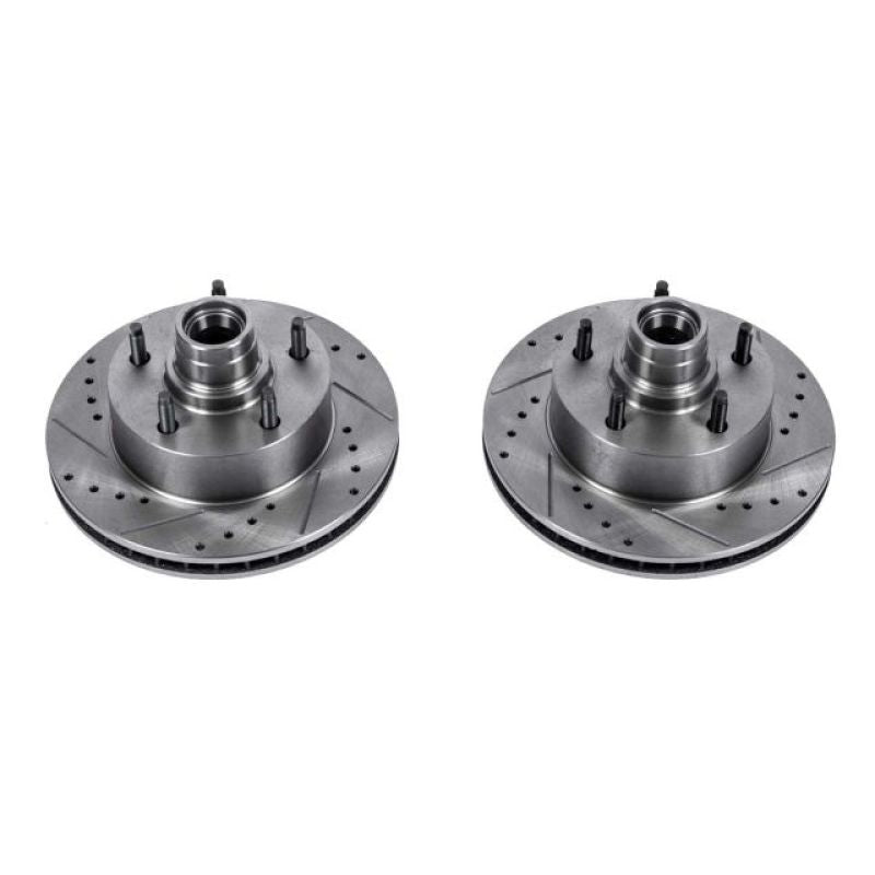 Power Stop 2003 Ford E-150 Front Evolution Drilled & Slotted Rotors - Pair PowerStop Brake Rotors - Slot & Drilled