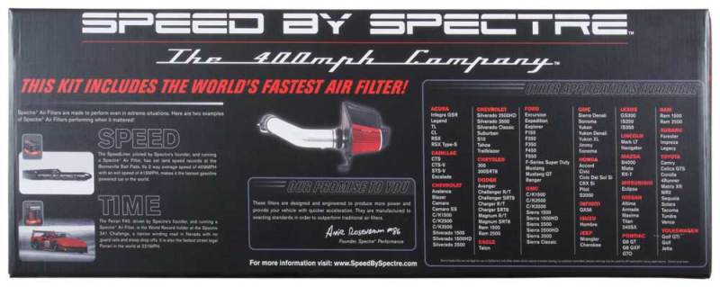 Spectre 04-08 Ford F150 V8-5.4L F/I Air Intake Kit - Clear Anodized w/Red Filter Spectre Cold Air Intakes