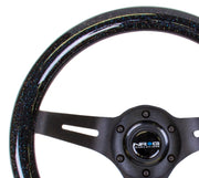 NRG Classic Wood Grain Steering Wheel (310mm) Black Sparkle w/Blk 3-Spoke Center NRG Steering Wheels