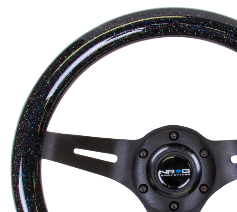 NRG Classic Wood Grain Steering Wheel (310mm) Black Sparkle w/Blk 3-Spoke Center NRG Steering Wheels