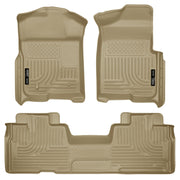 Husky Liners 09-12 Ford F-150 Super Cab WeatherBeater Combo Tan Floor Liners Husky Liners Floor Mats - Rubber