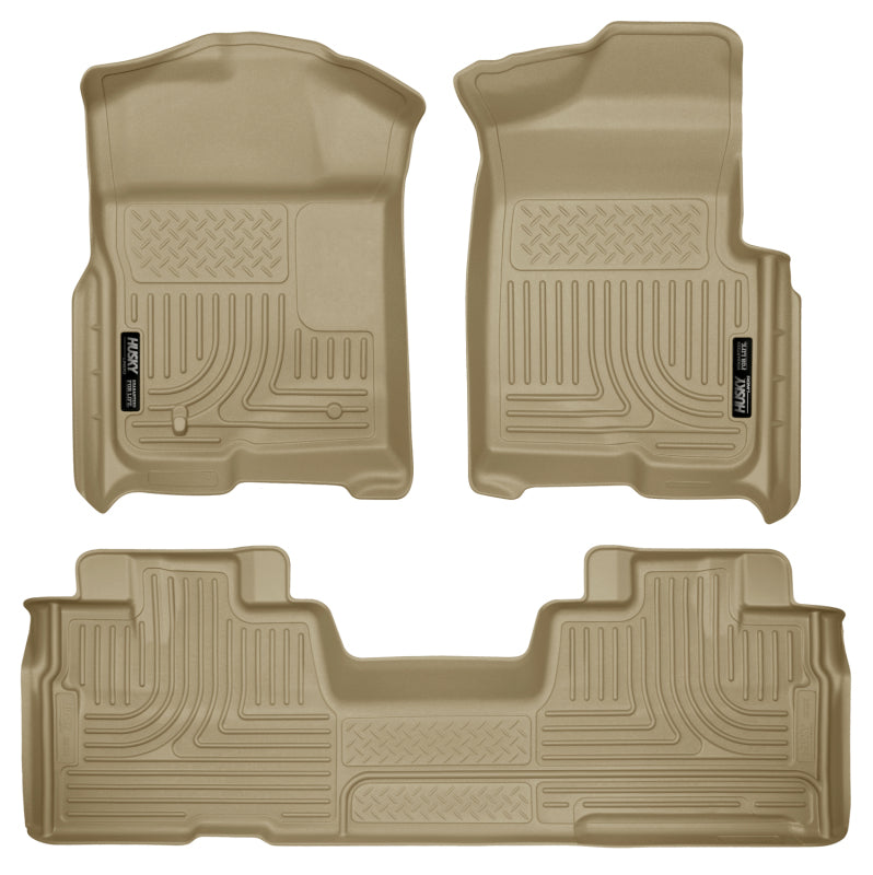 Husky Liners 09-12 Ford F-150 Super Cab WeatherBeater Combo Tan Floor Liners Husky Liners Floor Mats - Rubber