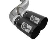 aFe Rebel XD 4in SS DPF-Back Exhaust 17-18 Ford Diesel Trucks V8-6.7L (td) w/ Dual Black Tips AFE POWER DPF Back