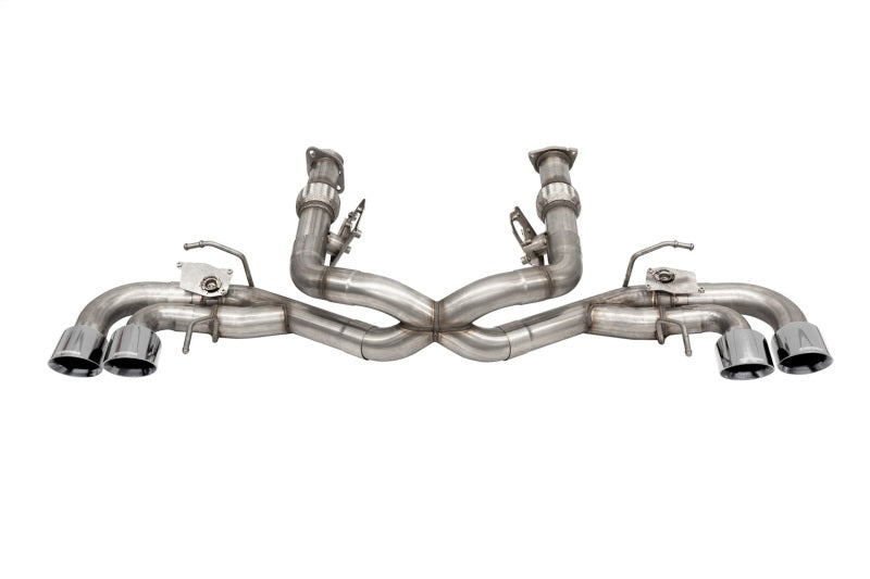 Corsa 2020-2025 Corvette C8 3in Valved Cat-Back 4.5in Pol Quad Tips - Fits Factory NPP Exhaust CORSA Performance Catback