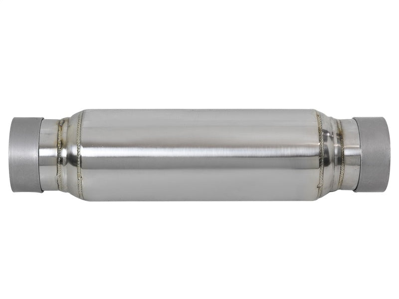 aFe MACH Force-Xp 409 SS Resonator 3in. Inlet/Outlet / 4in. Diameter / 12in. Body / 16in. Length aFe X Pipes