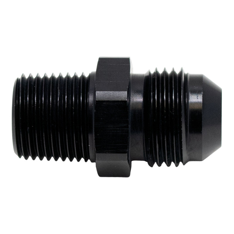 DeatschWerks 8AN Male Flare to 3/8in Male NPT Adapter - Anodized Matte Black DeatschWerks Fittings