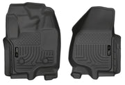 Husky Liners 12-15 Ford Super Duty Crew & Extended Cab WeatherBeater Front Row Black Floor Liners Husky Liners Floor Mats - Rubber
