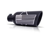 Gibson Patriot Series Rolled Edge Slash-Cut Tip - 5in OD/2.5-2.75in Inlet/12in Length - Blk Ceramic Gibson Tips