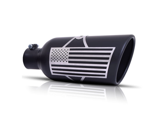 Gibson Patriot Series Rolled Edge Slash-Cut Tip - 5in OD/2.25-2.5in Inlet/12in Length - Blk Ceramic Gibson Tips