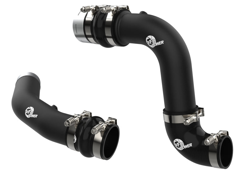 aFe 23-24 Ford Diesel Trucks V8-6.7L (td) BladeRunner Aluminum Hot and Cold Charge Pipe Kit - Black aFe Intercoolers
