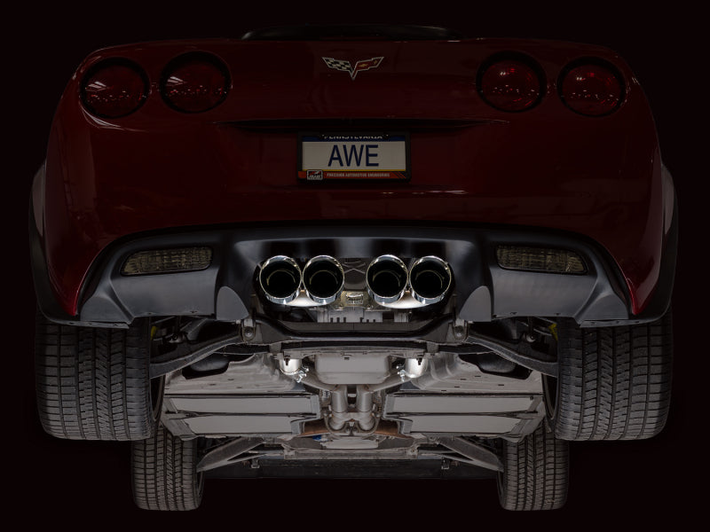 AWE Tuning 05-07 C6 Chevrolet Corvette 6.0L Track Edition Axle-Back Exhaust w/ Chrome Silver Tips AWE Tuning Axle Back