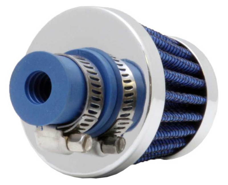 K&N 2in Base OD x .375in Flange ID x 1.75in H Rubber Base Crankcase Vent Filter - Blue K&N Engineering Air Filters - Universal Fit