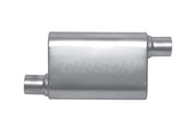 Gibson MWA Superflow Offset/Offset Oval Muffler - 4x9x14in/2.5in Inlet/2.5in Outlet - Stainless Gibson Muffler