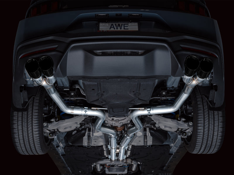 AWE 2024 Ford Mustang GT Fastback S650 RWD Track Edition Cat-Back Exhaust w/ Quad Diamond Black Tips AWE Tuning Catback