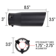 Spectre Exhaust Tip 3-1/2in. OD / Slant - Black Spectre Tips