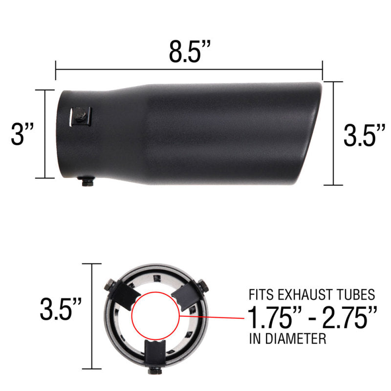 Spectre Exhaust Tip 3-1/2in. OD / Slant - Black Spectre Tips