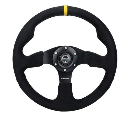 NRG Reinforced Steering Wheel (320mm) Alcantara Steering Wheel w/ Black Stitching NRG Steering Wheels
