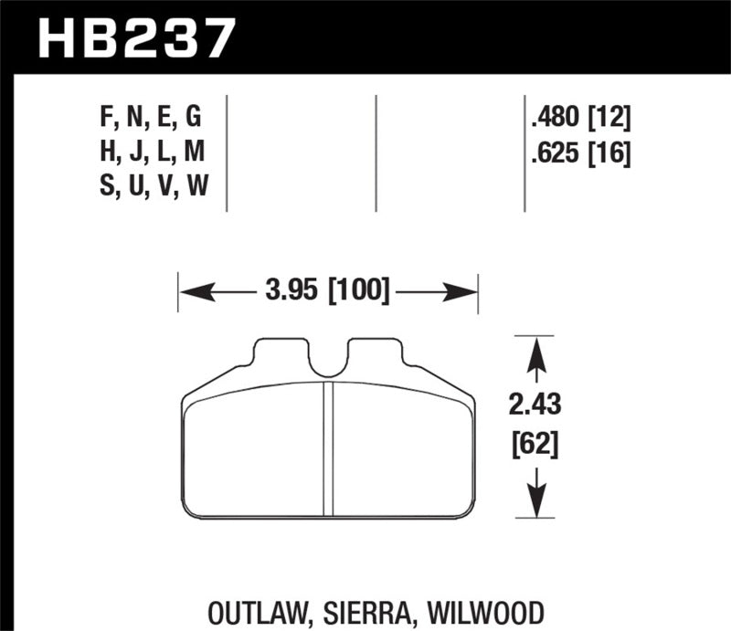 Hawk Ferro-Carbon Black Brake Pads - 12.192mm Pad Thickness Hawk Performance Brake Pads - Racing