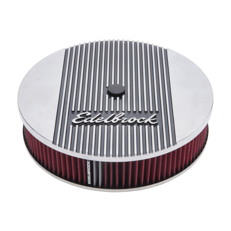 Edelbrock Air Cleaner Elite II 14In Diameter w/ 3In Element Standard Height Polished Edelbrock Air Filters - Universal Fit