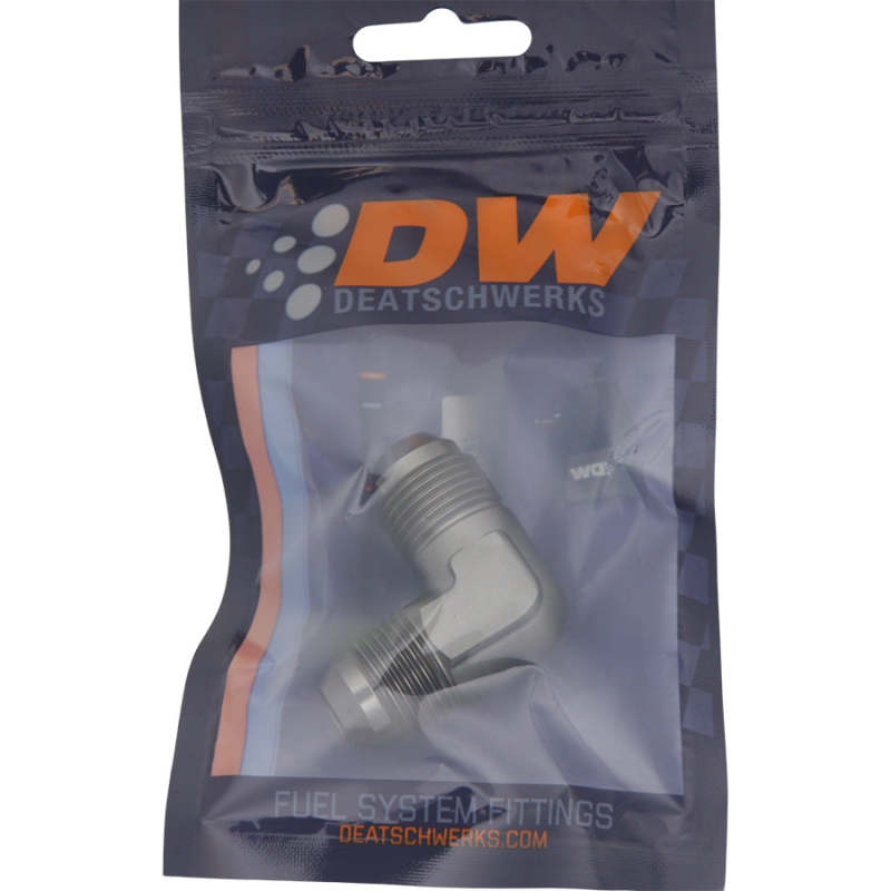 DeatschWerks 8AN Male Flare To 8AN Male Flare 90-Degree Coupler Fitting DeatschWerks Fittings
