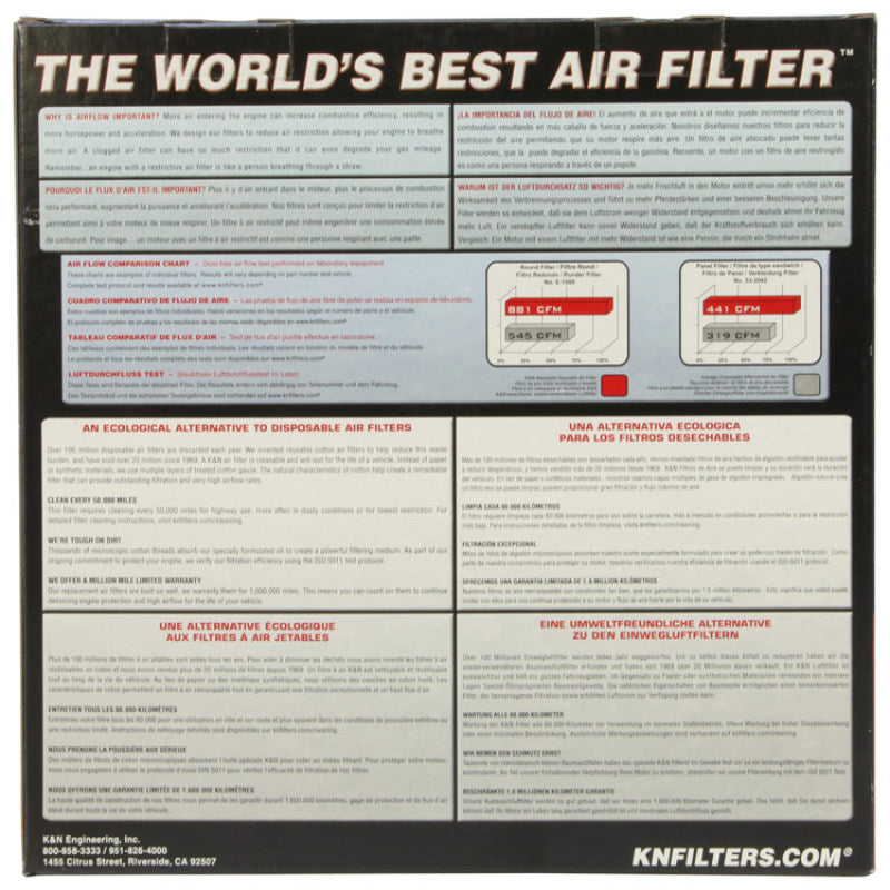 K&N Filter Universal Air Filter Carbon Fiber Top With 6in Flange x 7.5in Base x 6in H K&N Engineering Air Filters - Universal Fit