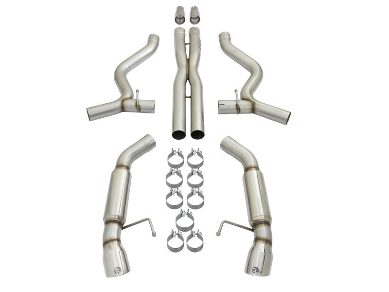 aFe MACHForce XP 3in Aggressive Toned Cat-Back Exhausts w/ Polished Tips 15-17 Ford Mustang V6/V8 aFe Catback