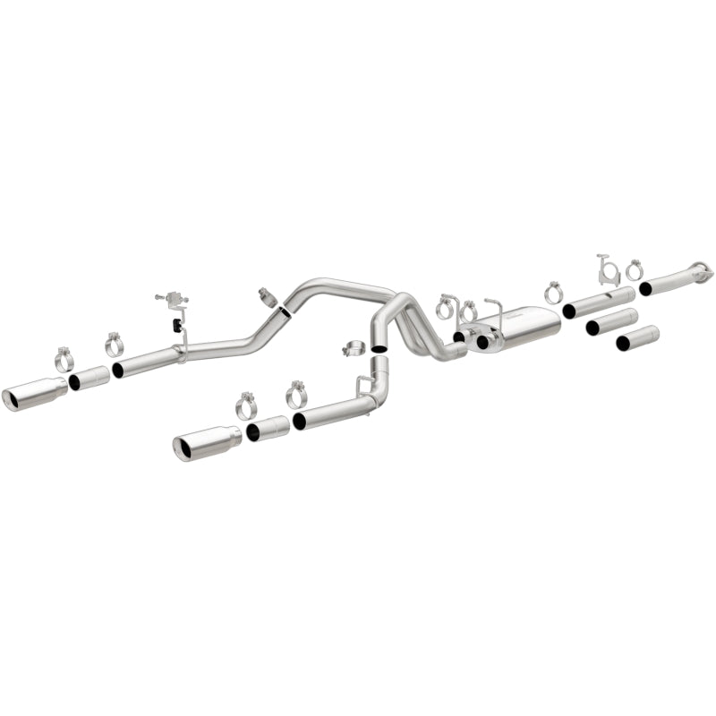 MagnaFlow Stainless Cat-Back Exhaust 2015 Chevy Silverado 2500HD 6.0L Dual Split Rear Exit 4in