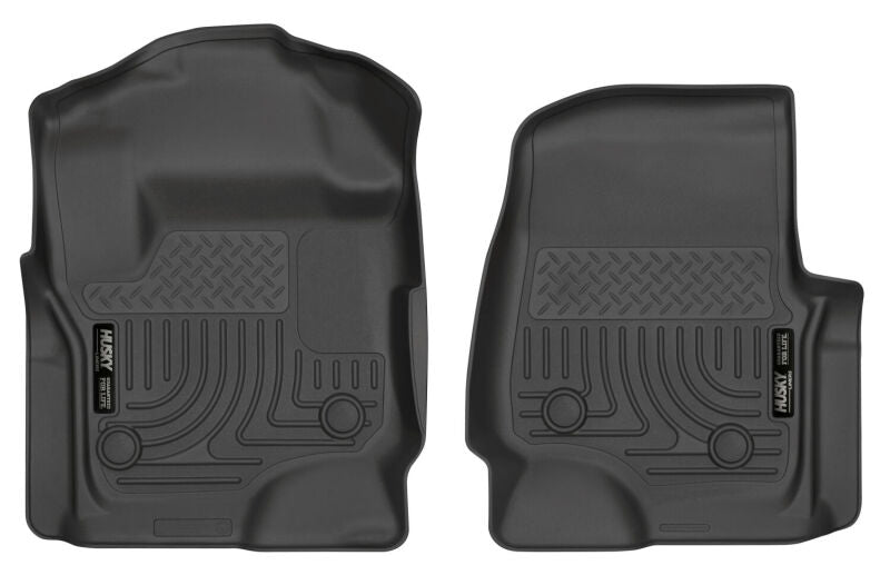 Husky Liners 17 Ford F-250 Super Duty SuperCab WeatherBeater Black Floor Liners Husky Liners Floor Mats - Rubber