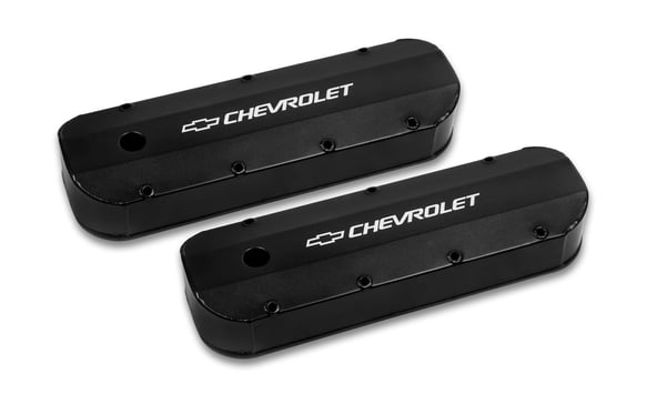 Holley GM Licensed Valve Cover - Track Series - BBC - Fabricated Aluminum - Long Bolt - Black 241-279 HOLLEY Autoparts