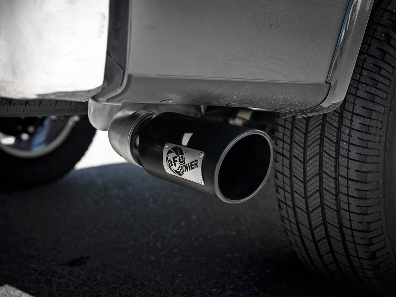 aFe Large Bore-HD 4in 409 SS DPF-Back Exh 18-19 Ford F-150 V6-3.0L (td) w/ Black Tip aFe DPF Back