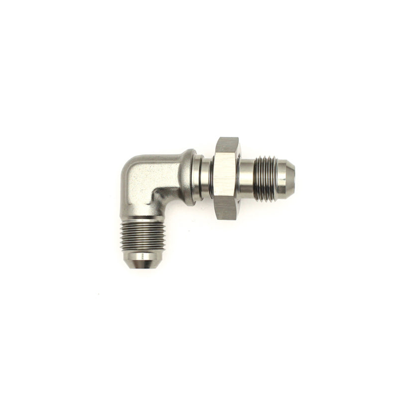 DeatschWerks 6AN Male Flare To 6AN Male Flare Bulkhead Adapter 90-Degree (Incl. Nut) DeatschWerks Fittings