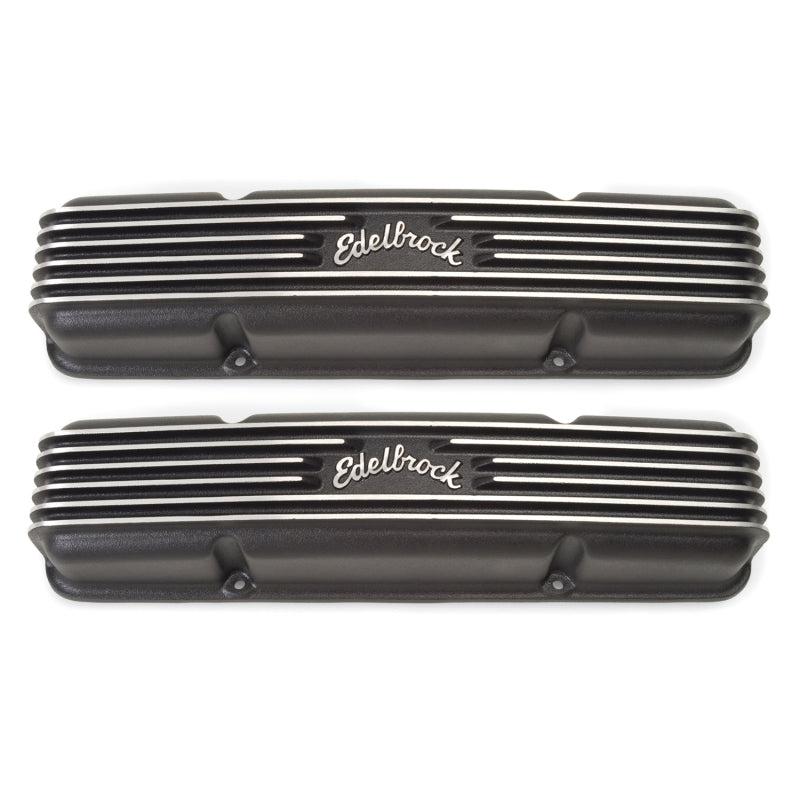 Edelbrock Valve Cover Classic Series Chevrolet 1959-1986 262-400 CI V8 Black Edelbrock Valve Covers