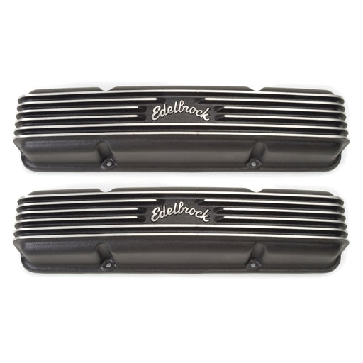 Edelbrock Valve Cover Classic Series Chevrolet 1959-1986 262-400 CI V8 Black Edelbrock Valve Covers