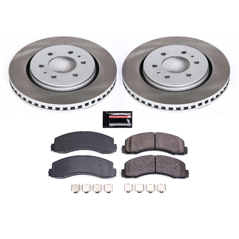 Power Stop 10-21 Lincoln Navigator Front Semi-Coated Rotor Kit PowerStop Brake Kits - Performance Blank