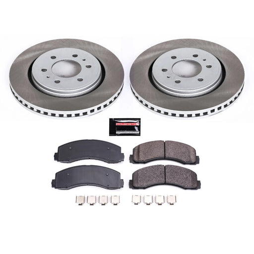 Power Stop 10-21 Lincoln Navigator Front Semi-Coated Rotor Kit PowerStop Brake Kits - Performance Blank