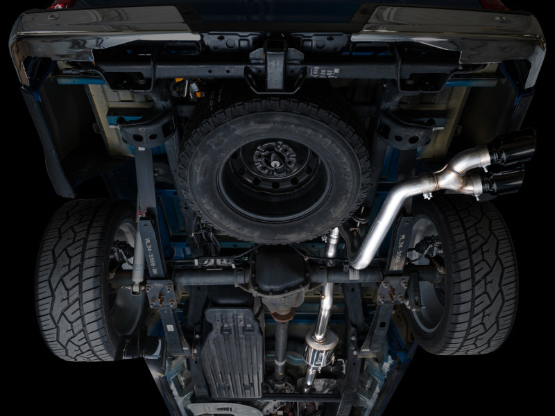 AWE 21-25 Ford F150 (14th Gen Reg Cab) Cat-Back Exhaust - 4.5in Dual Side Exit Diamond Black Tips AWE Tuning Catback