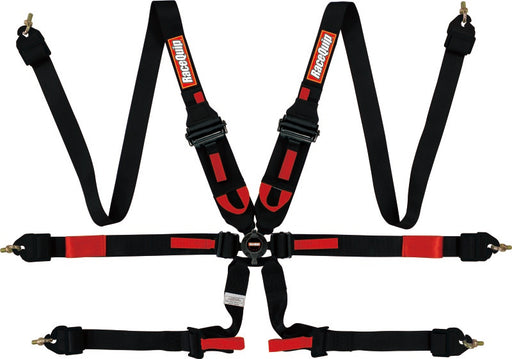 RaceQuip Black FIA CAMLOCK 6pt 2in Pull Down Lap FHR Racequip Seat Belts & Harnesses