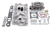 Edelbrock Manifold And Carb Kit Performer Eps Small Block Chevrolet 1957-1986 Natural Finish Edelbrock Intake Manifolds