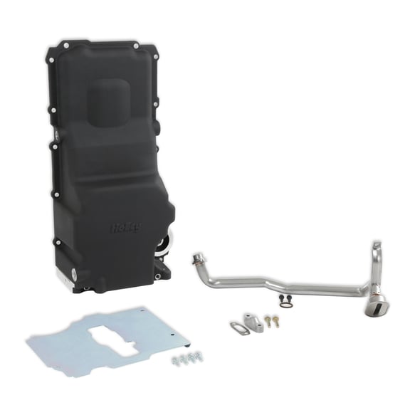 Holley GM LS Swap Oil Pan - Black - Most Front Clearance 302-3BK HOLLEY Autoparts