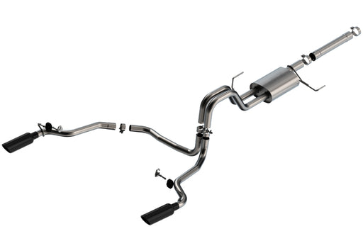 Borla 21-22 F-150 Powerboost 3.5L V6 2WD & 4WD 4DR 3in, 2.25in S-TYPE Catback w/ Black Chrome Tips Borla Catback